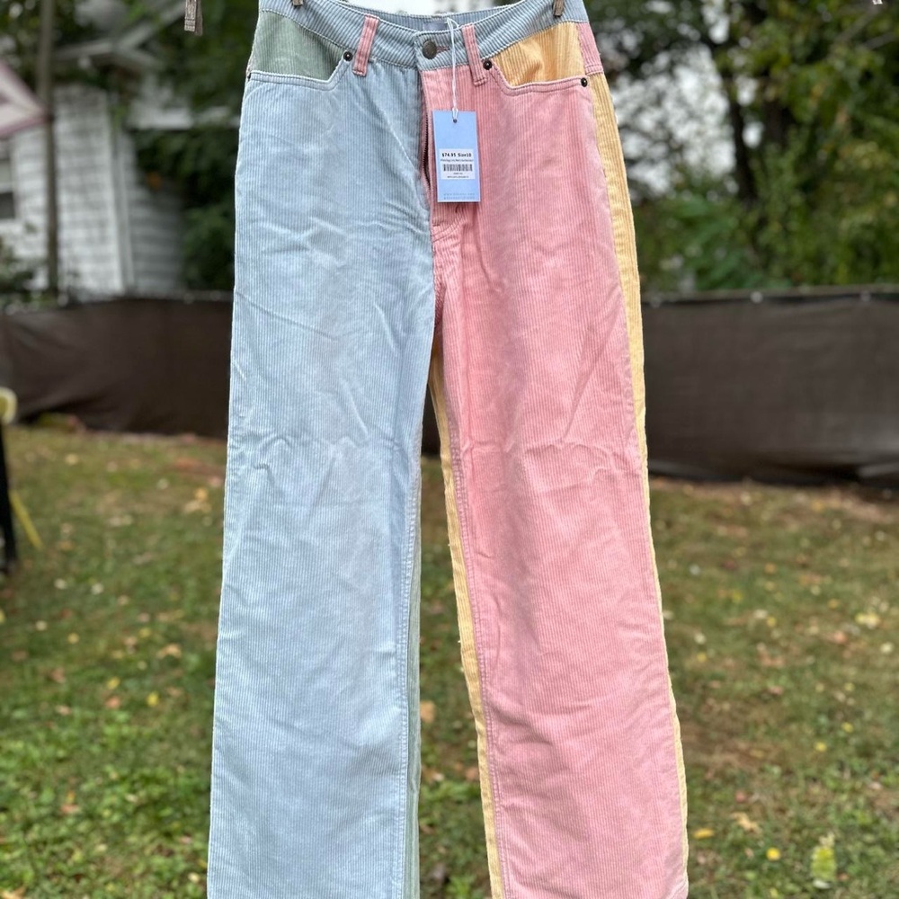 Colorblock Corduroy Pants